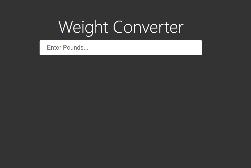 Weight converter project screenshot